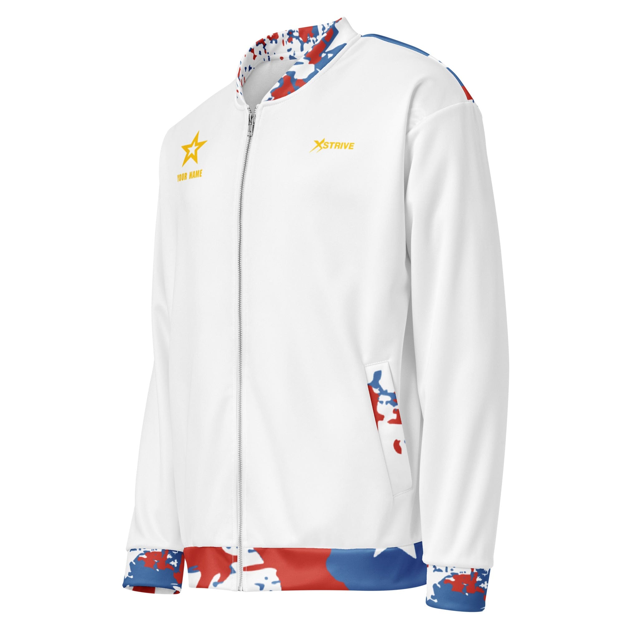 X-Strive Jacket Unisex Bomber Jacket Unisex Bomber Jacket | Vibrant Back & Personalized Front